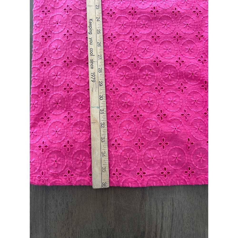 Charlie Paige Hot Pink Cotton Eyelet Sleeveless Shift Dress Womens Small - Picture 7 of 9
